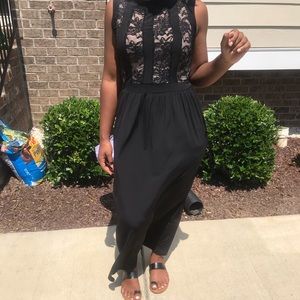 Black and Tan lace/silk dress